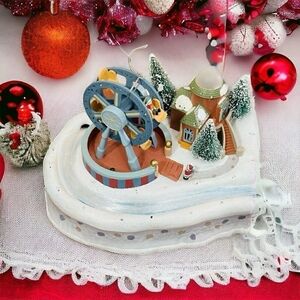 New Avon Christmas Fiber Optic Winter Carnival FERRIS WHEEL 2005 Xmas Decor